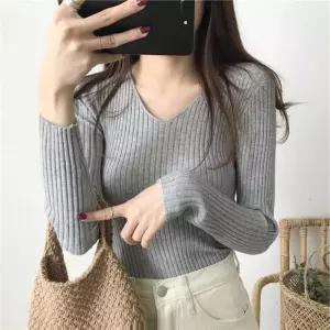 ONM 브이넥 골지니트 데일리