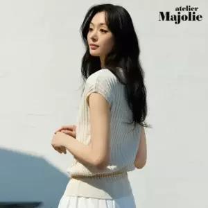 아뜰리에마졸리 [체험특가] 유러피안 린넨 플리츠 니트탑 1종(오트밀)