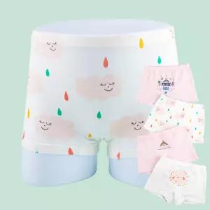 뭉게구름 여아 아동팬티[4매입] 유아사각팬티 드로즈팬티세트 어린이면속옷 아기 키즈 주니어드로우즈