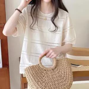 KARRA 더블라인펀칭블라우스_A4M0497