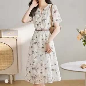 클라셰 플라워핀턱슬릿원피스+벨트SET_B4M0330