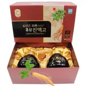 한삼수 국내산 진한 6년근 고려홍삼 진액고 설 추석 효도 홍삼 선물세트 500g x 2병(선물용포장)