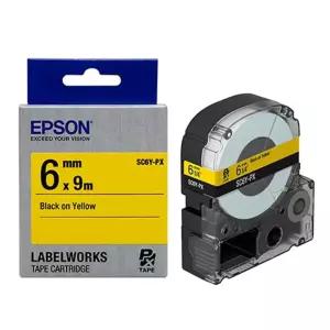 ( EPSON) 라벨테이프 6mm ( SC6Y 노랑 검정)/라벨/터치/인쇄기/테잎/리필/프린트/용지/테이프/라벨지/네임