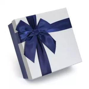 스페셜 리본 선물상자 2p세트(21x21cm) (그레이)/선물/상자/포장/용품/크리스마스박스/반지/종이/케이스/