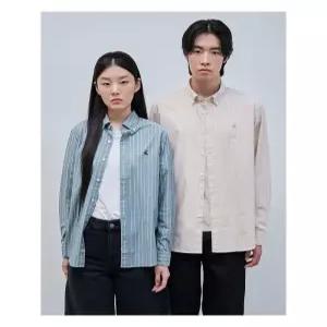 [빈폴멘]남녀공용 스트라이프 셔츠 - 베이지 (BC4864C16A)