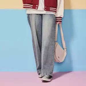 [에꼴리에] 여자 봄이월 와이드 빈티지블루 워싱진(25C0254)