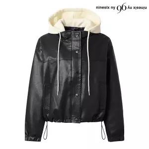 [롯데백화점]르샵. 후드 스트링 레더 자켓 (NP1JK002L0)