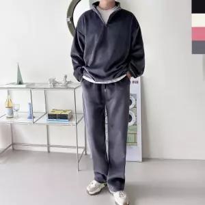 [라일리] Rly 남자 기모 반집업 골덴 와아드상하세트