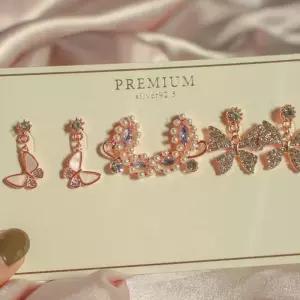 로즈 나비 버터플라이 귀걸이 세트 여성 패션 귀찌