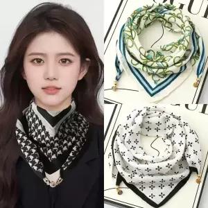 마그네틱 스카프 여성 승무원 쁘띠 면스카프