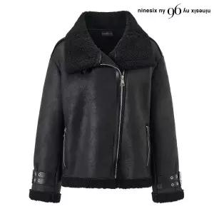 [롯데백화점]올앤선드리 시어링 양털 소매 스트랩 무스탕 자켓 (NP4JK021L0)