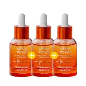 [3개세트] 바이탈포션 슈퍼 레티알엔 앰플 33ml 연어 PDRN 콜라겐 갈락토미세스 탄력 리프팅 앰플