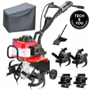 테크앤유 농사용 소형 관리기 농업용 4행정 198cc 미니 텃밭 경운기 트랙터