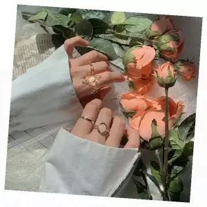 원석 스톤 반지 천연 보석 링 다채로운 색상 조합 세트 악세사리