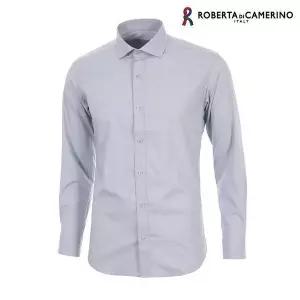 올젠 OLZEN RO33513_TR스판 그레이 솔리드 슬림핏 셔츠 438528