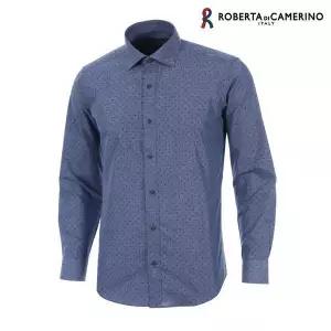 올젠 OLZEN RM34532_TC 프린트 슬림핏 블루 긴소매 438396