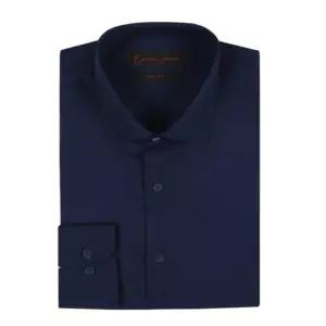 올젠 OLZEN RM12519_스판솔리드슬림핏 네이비 긴소매 셔츠 408561