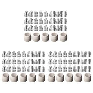 AB46-P80 플라즈마 전극 팁 노즐 1.5 100Amp 절단 토치 소모품 액세서리 105Pcs