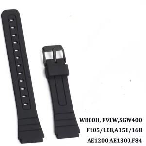 남성용 실리콘 시계 스트랩 CASIO F91W W-800H 18mm SGW400 F84 F105 108 A158 168 AE1200 1300 소프트 손