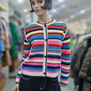 베네통/애플아울렛/멀티 컬러 가디건형 자켓/BAJKA1611