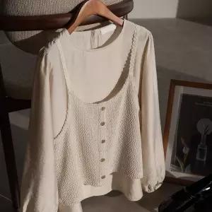 (안나앤플러스) 엔링 뷔스티에 블라우스[세트EC567] 빅사이즈