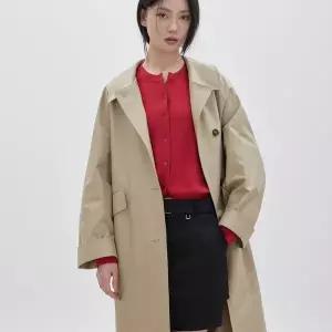 [ZOOC]커프스 디테일 오버핏 롱 트렌치코트_s