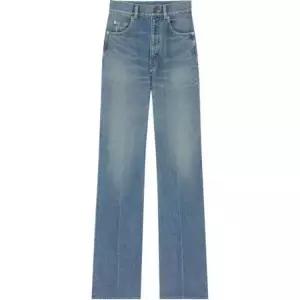 [생로랑] 70S 하이 웨이스트 부츠 컷 미디엄 블루 데님 팬츠 138555801