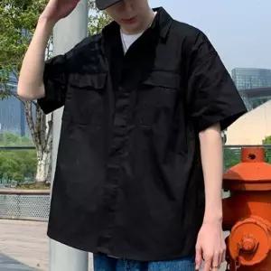 남자 오버핏 반팔 남방 2컬러/남성/와이/셔츠/와이셔츠/남성용/카라/난방/티셔츠/베이직/데일리/정장/패션