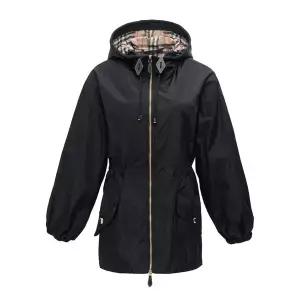 [버버리] 여성 스트링 후드 윈드브레이커 블랙 8113522