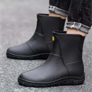 남성 장마 여름 캐주얼 고무 소재 데일리 레인 부츠