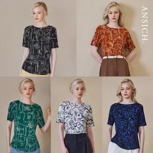 [안지크]26SS 시그니처 드로잉 아트웍 티블라우스 5종