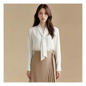 [예쎄] 브이넥 타이 롱슬리브 블라우스(S3FBL008A)