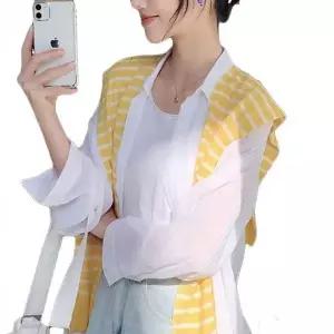 여성 간절기 스트라이프 니트 판초 숄스카프 케이프 망토 가디건
