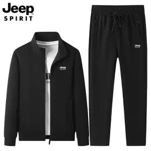 JEEP SPIRIT 봄 가을 남성 트레이닝 세트 운동복 집업 자켓 팬츠 츄리닝 세트