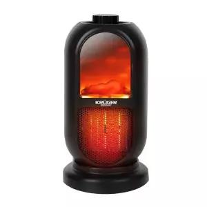 [하프클럽/셀러허브(펫)]크루거2414 탁상용 미니 플래임 PTC 온풍기 전기히터