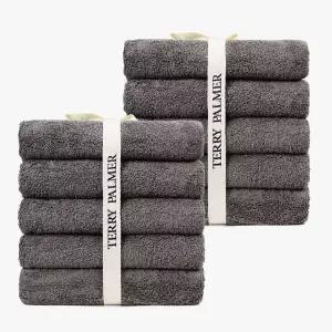[NS홈쇼핑][etv]테리파머 무형광 170g 호텔수건 10장 스톤그레이 수건 타올 타월 수건세트..