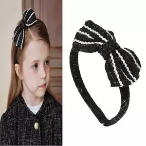 [AK수원점] [빈] 블랙 트위드 배색 머리띠 BA12AX01BK