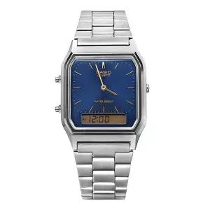 카시오 AQ-230GG-2ADF (AQ-230GG-2A) 아날로그 디지털 스퀘어 빈티지 레트로 공용 메탈시계