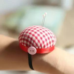 수예용품 바늘 꽂이 시침 핀 봉 쿠션 레드 체크 손바느질 부자재