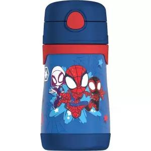 THERMOS 진공 단열 스테인리스 스틸 283.5g(10온스) 빨대 물병, 스파이디 앤 히스 어메이징