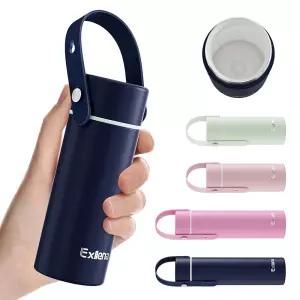 Exllena 업그레이드 세라믹 안감 소형 단열 물병 200ml(6.8온스)/조절 가능한 실리콘 손잡이 - 뜨거운