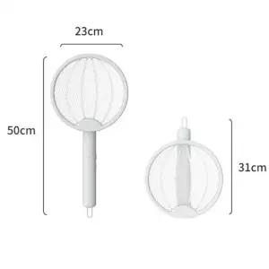 USB 충전식 회전 전기 모기채 파리채 전자 모스칼리버 충전식 전기채 화이트 원형
