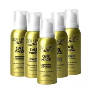 EBIN 뉴욕 컬리 헤어 무스 ？ 5배 컬 트위스트 정의 80ml 번들 경량 홀드 수분 및 광채 - 선물 세트 (5개