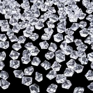 야토우지 500개 가짜 얼음 조각 크리스마스 꽃병 필러 클리어 아크릴 분쇄 암석 플라스틱 다이아몬드 보석