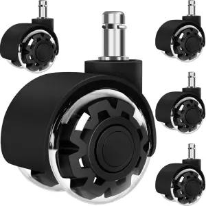 사무용 의자 바퀴 2인치 매끄럽고 조용한 롤링 캐스터 교체 모든 하드우드 바닥 및 카펫용 컴퓨터 게임용