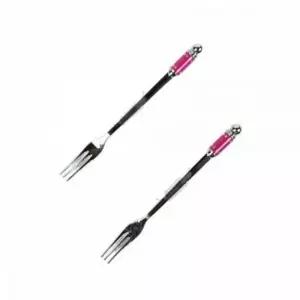 과일포크 2P 10세트 20개입 손님용 티포크 핑크 손잡이형
