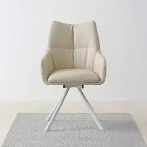 스코나 포레온 실리콘레더 가죽 회전 스틸 식탁 의자