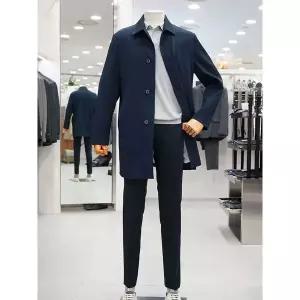 [레노마]봄 가을용 다크 네이비 컬러 기본핏 트랜치 코트 CHRRAMBH04A_IC