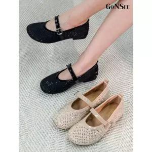 [하프클럽/고앤씨]여성 봄 에나멜 메리제인 플랫 슈즈 정장 구두