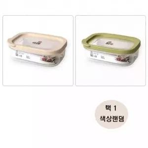 밀폐용기 480ml 매직크린 직사각 색상랜덤 소담 3호 유리반찬통